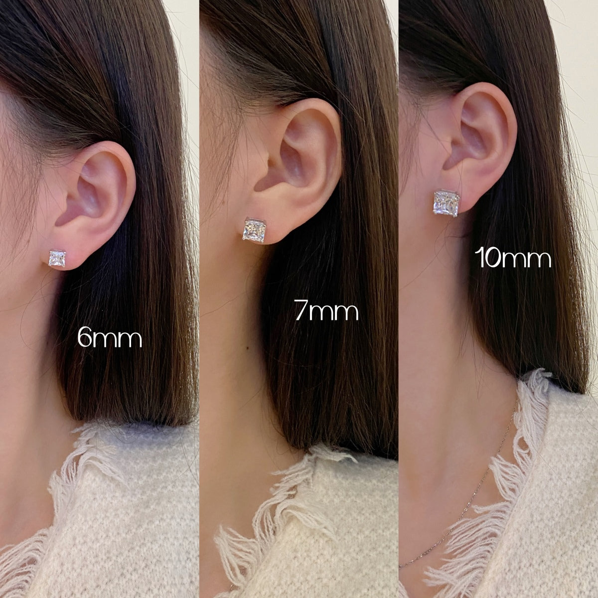 [CiCi]Delicate Square Shape Earrings