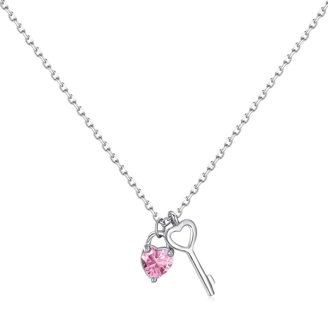 [CiCi]Unique Heart Shape Key Pendent Necklace