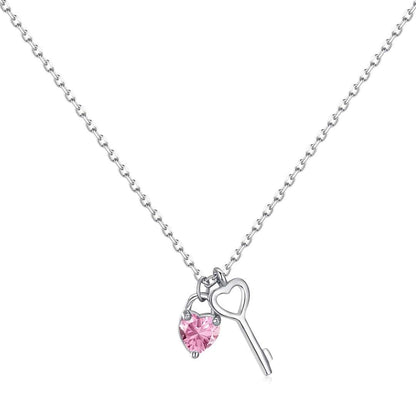 [CiCi]Unique Heart Shape Key Pendent Necklace