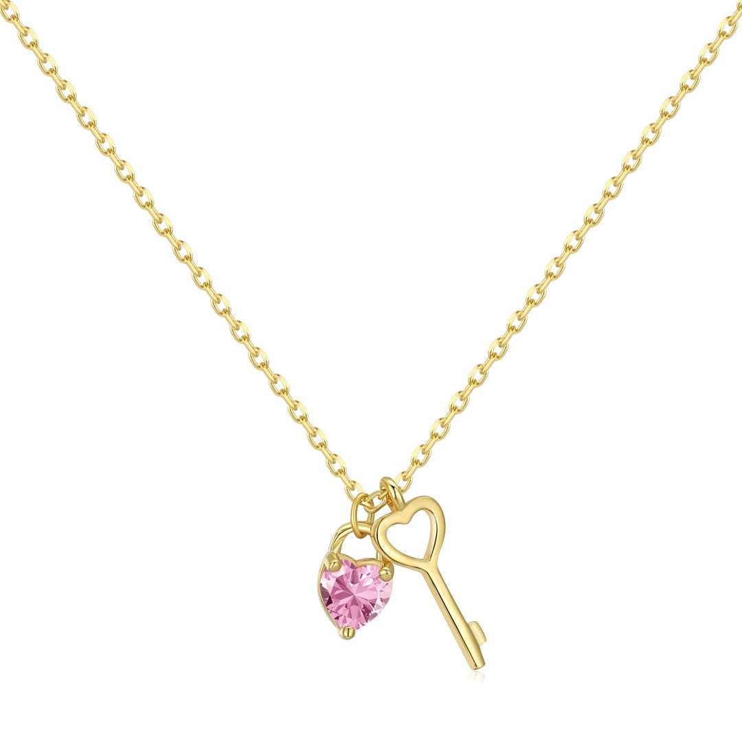[CiCi]Unique Heart Shape Key Pendent Necklace
