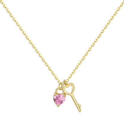 [CiCi]Unique Heart Shape Key Pendent Necklace