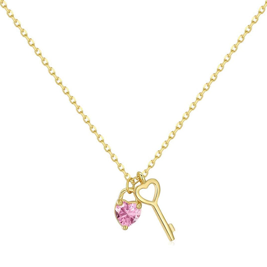 [CiCi]Unique Heart Shape Key Pendent Necklace