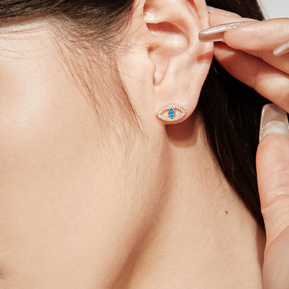 [CiCi]Blue Devil Eyes Hollow Stud Earrings