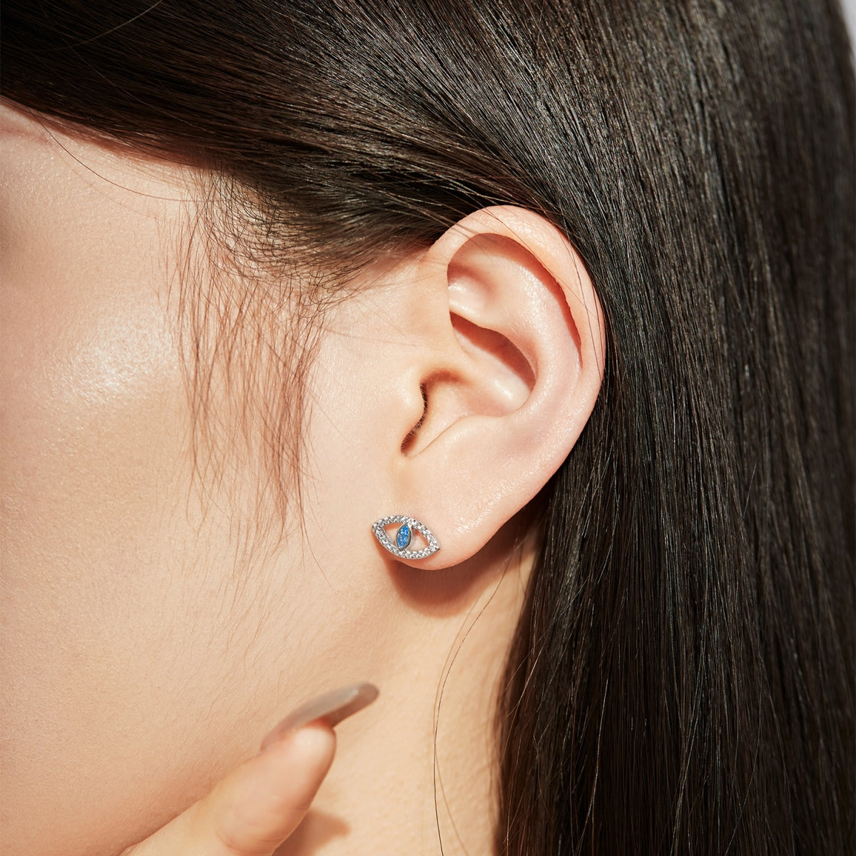 [CiCi]Blue Devil Eyes Hollow Stud Earrings