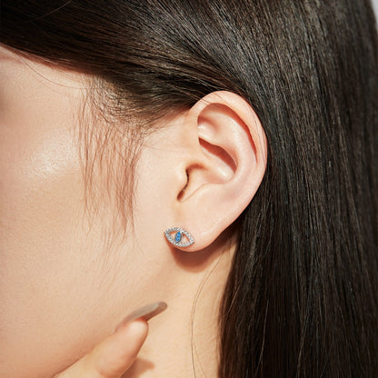 [CiCi]Blue Devil Eyes Hollow Stud Earrings