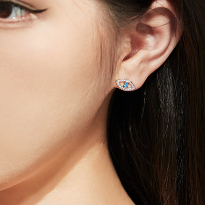 [CiCi]Blue Devil Eyes Hollow Stud Earrings