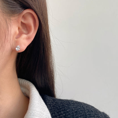 [CiCi]Oval Classic Dignified Elegant Earrings