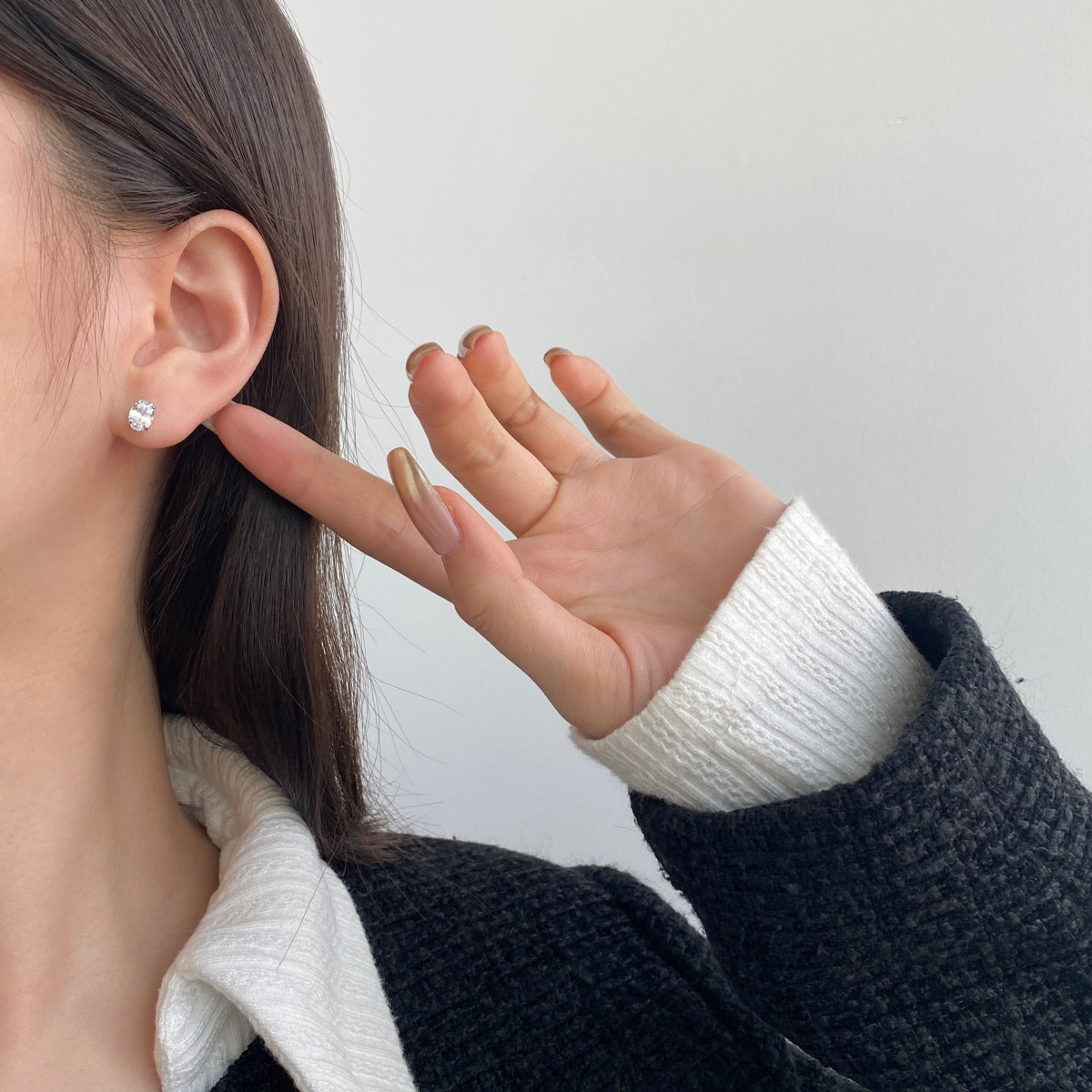 [CiCi]Oval Classic Dignified Elegant Earrings