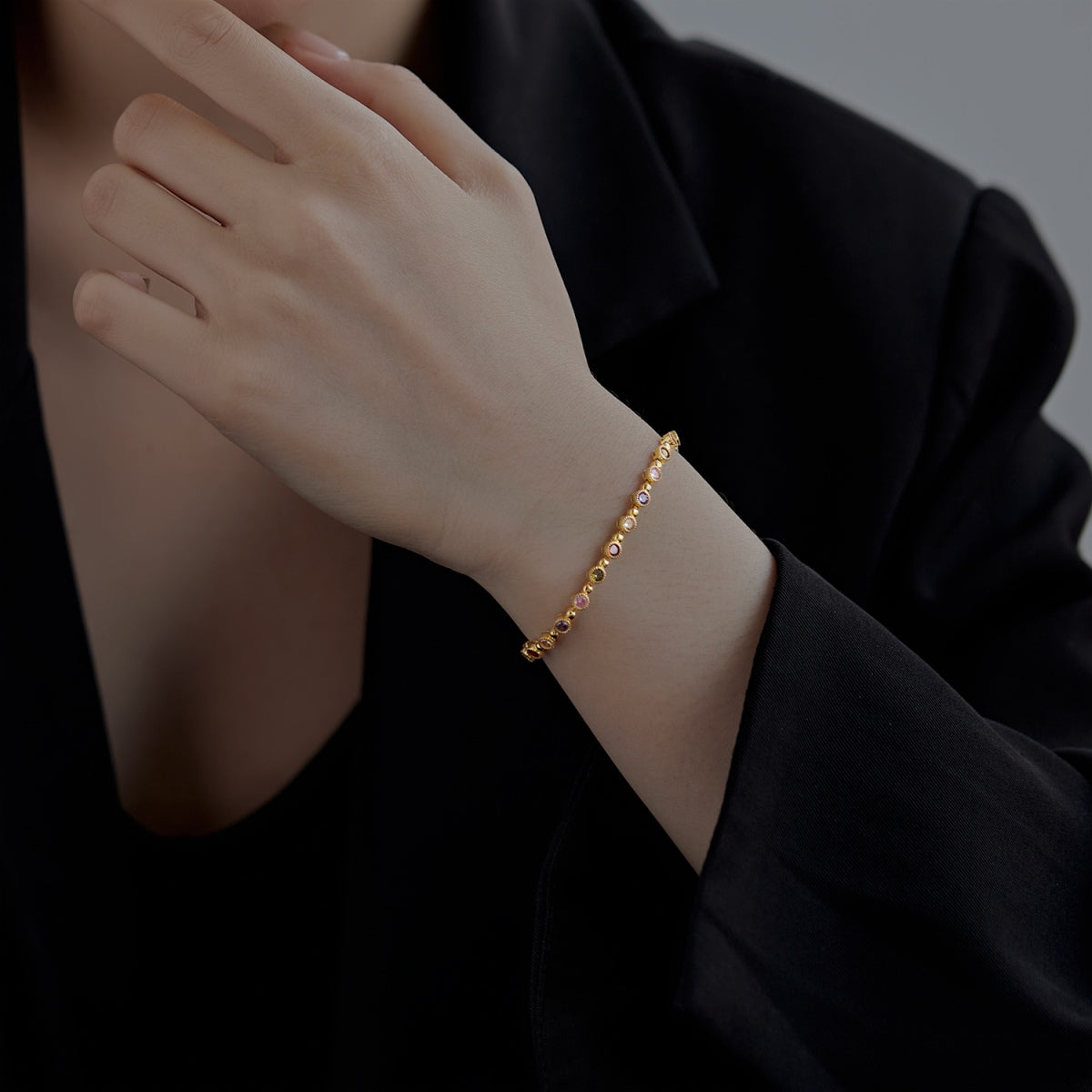 [CiCi]Sparkling Exquisite Round Cut Party Bracelet