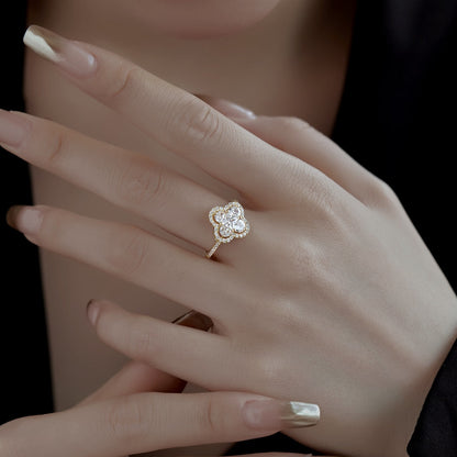 [CiCi]Luxurious Eternity Flower Shape Banquet Ring