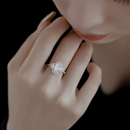 [CiCi]Luxurious Eternity Flower Shape Banquet Ring