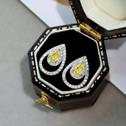 [CiCi]Sparkling Delicate Water Drop Shape Daily Earrings