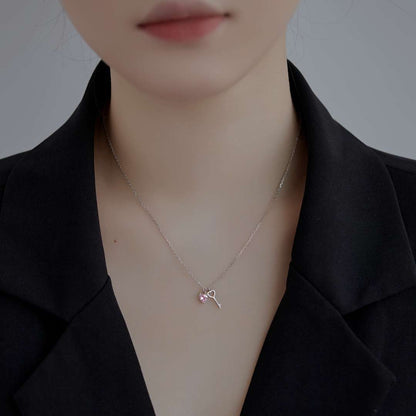 [CiCi]Unique Heart Shape Key Pendent Necklace