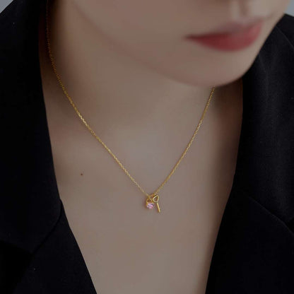 [CiCi]Unique Heart Shape Key Pendent Necklace