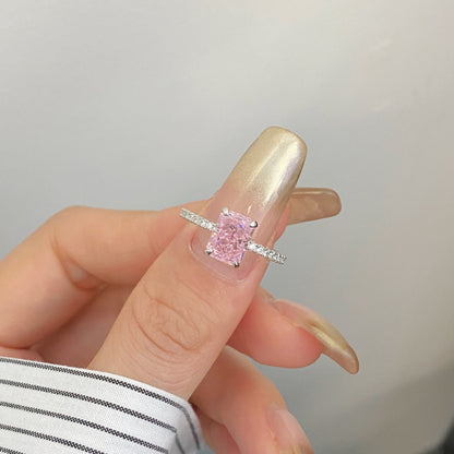 [CiCi]2.0 Carat Dazzling Sparkling Radiant Cut Party Ring