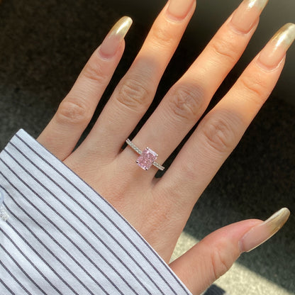 [CiCi]2.0 Carat Dazzling Sparkling Radiant Cut Party Ring