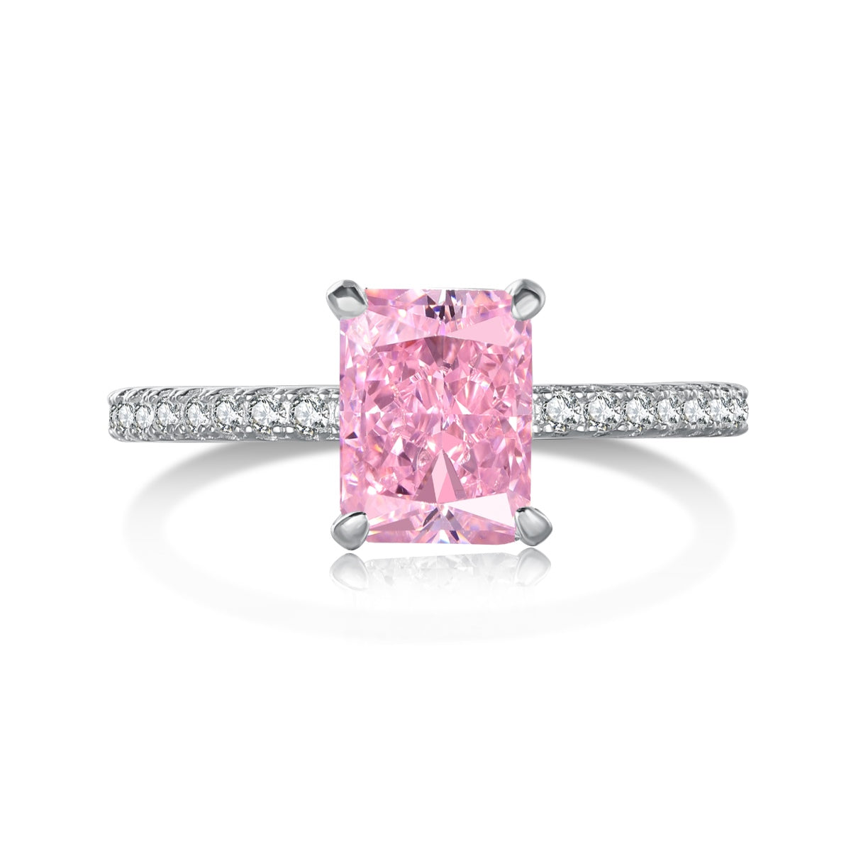 [CiCi]2.0 Carat Dazzling Sparkling Radiant Cut Party Ring