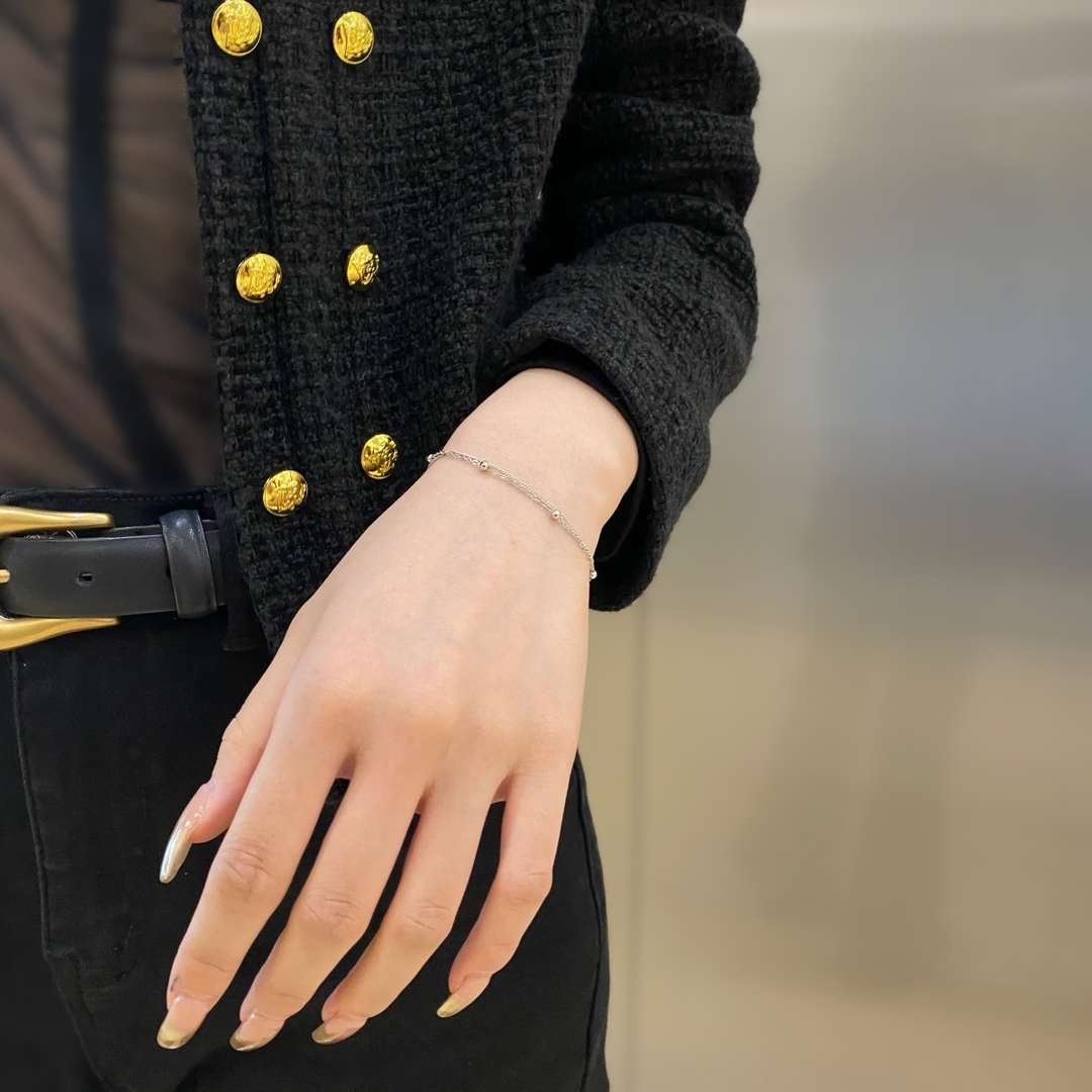 [CiCi]Delicate Bead Double Layer Bracelet