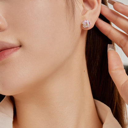 [CiCi]Ornate Colorful Octagon Shape Daily Earrings