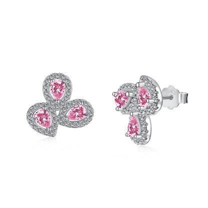 [CiCi]Ornate Flower Shape Pear Cut Lover Earrings