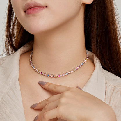 [CiCi]Radiant Colorful Rainbow Necklace