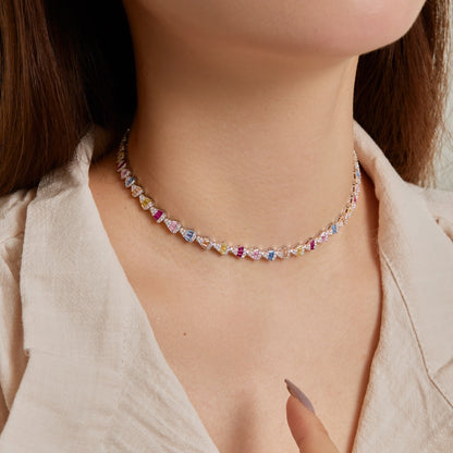 [CiCi]Radiant Colorful Rainbow Necklace
