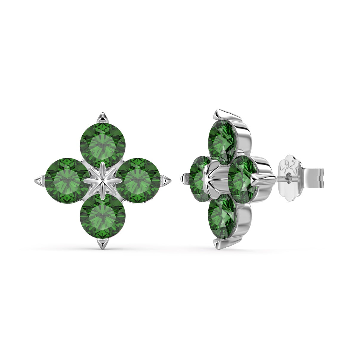 [CiCi]Four-Leaf Clover Eight-Pointed Star Earrings