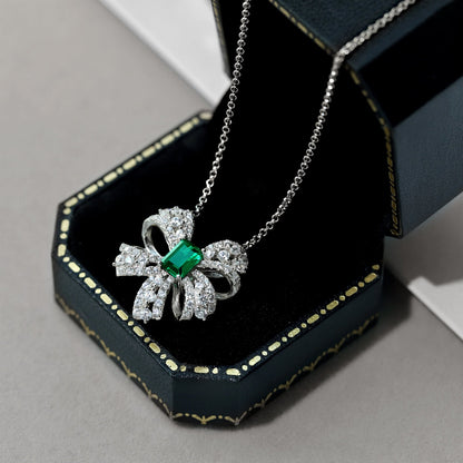 [CiCi]Luxurious Flower Shape Emerald Cut Necklace