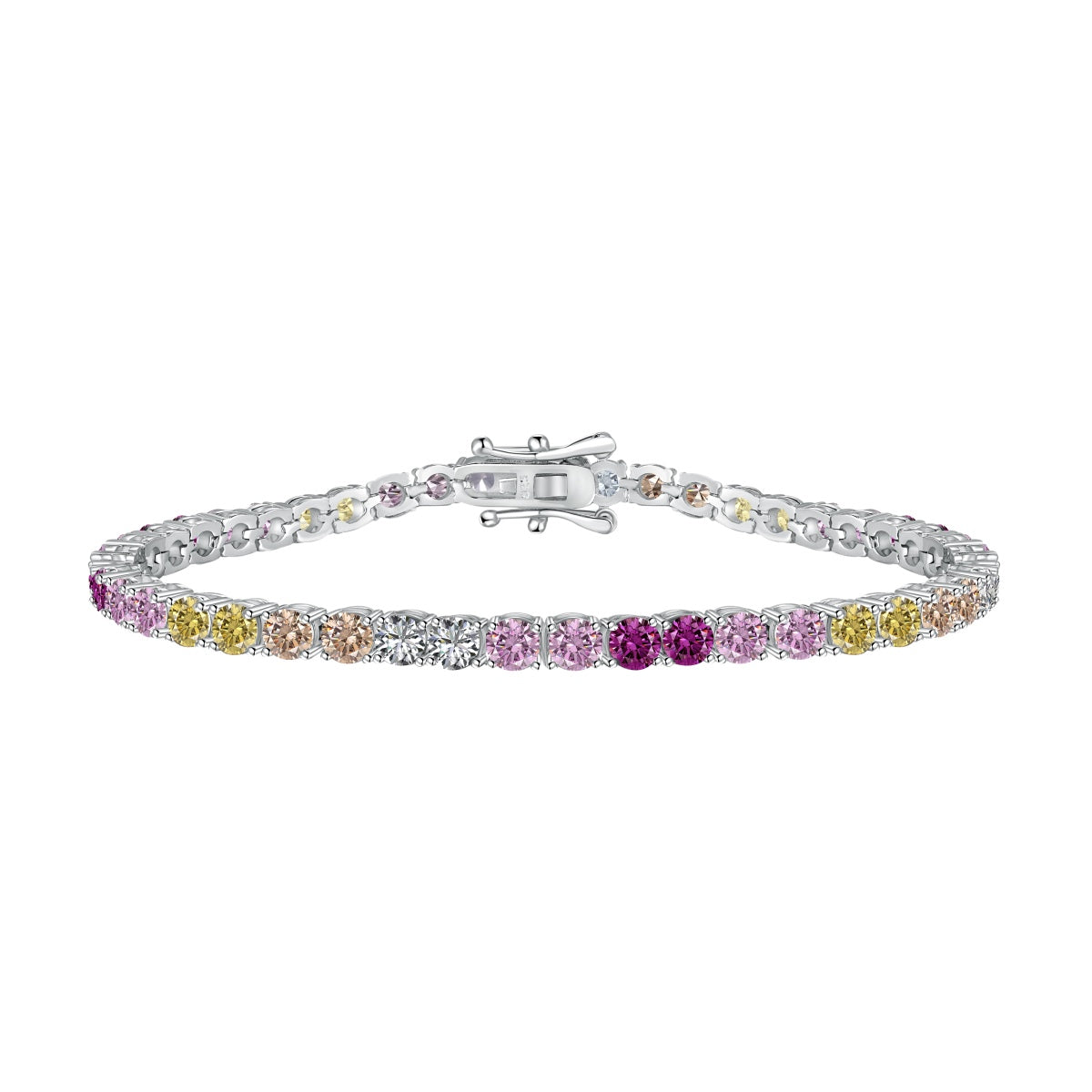 [CiCi]Radiant Colorful Round Cut Tennis Bracelet