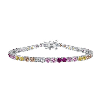 [CiCi]Radiant Colorful Round Cut Tennis Bracelet
