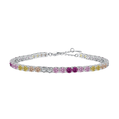 [CiCi]Radiant Colorful Round Cut Tennis Bracelet