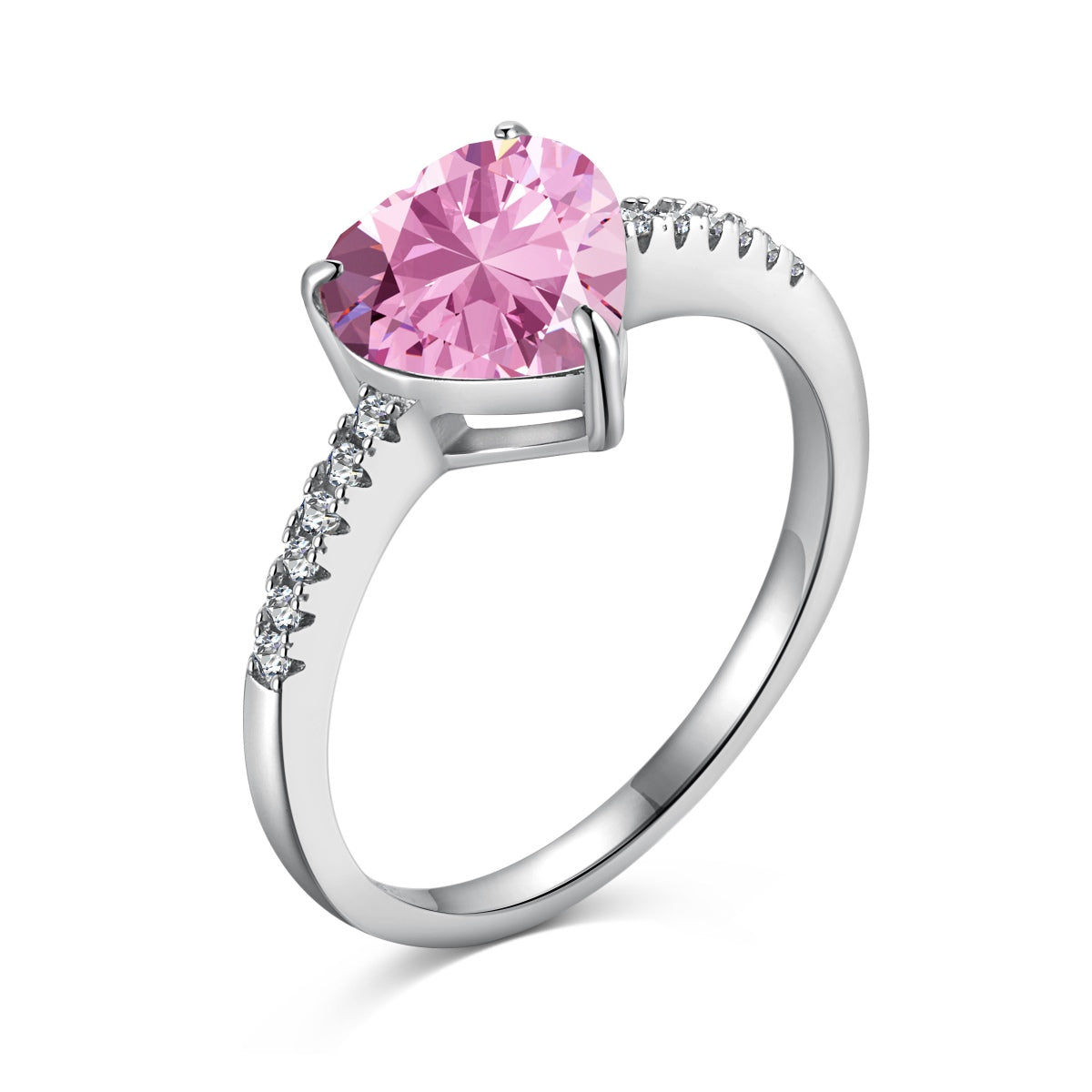 [CiCi]2.0 Carat Dazzling Lustrous Heart Cut Lover Ring