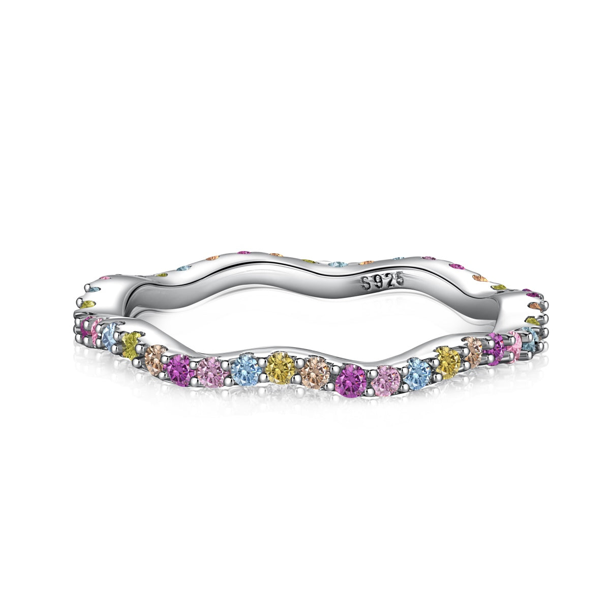[CiCi]Dainty Colorful Round Cut Party Ring