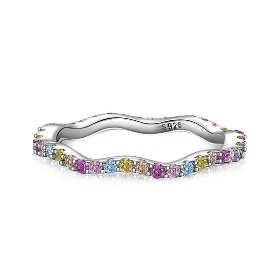 [CiCi]Dainty Colorful Round Cut Party Ring
