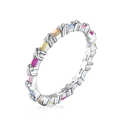 [CiCi]Charming Colorful Round Cut Daily Ring