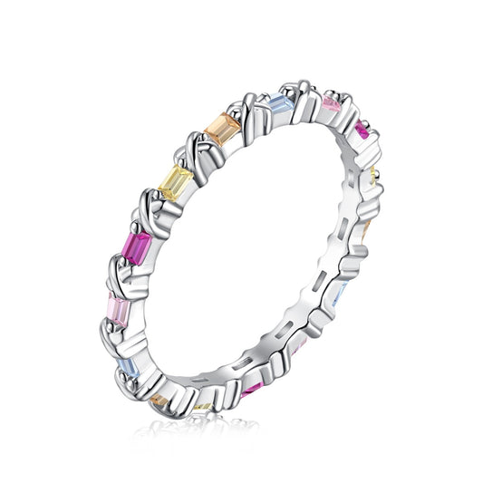 [CiCi]Charming Colorful Round Cut Daily Ring