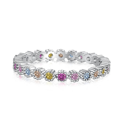 [CiCi]Exquisite Colorful Round Cut Party Ring
