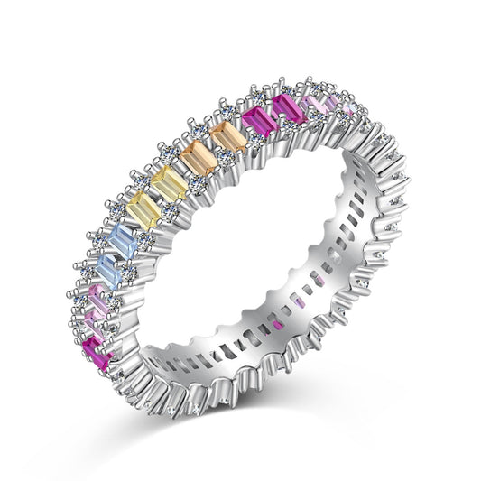 [CiCi]Splashy Ornate Emerald Cut Cocktail Ring