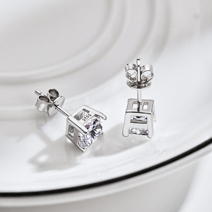 [CiCi]1.0 Carat Radiant Princess Cut Wedding Earrings
