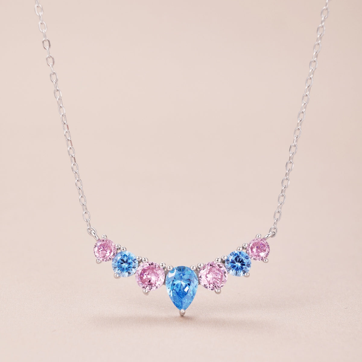 [CiCi]Dainty Colorful Heart Necklace