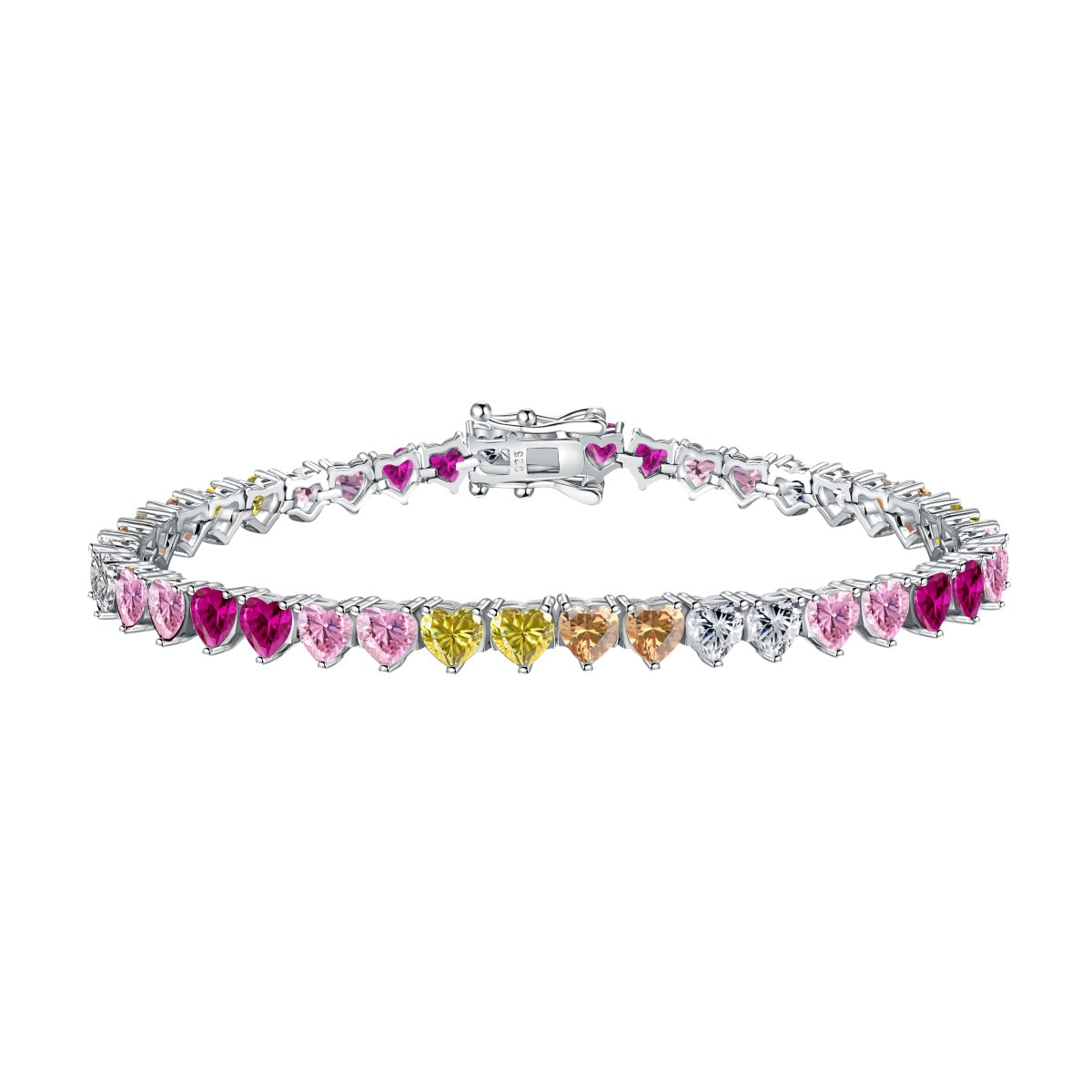[CiCi]Luxurious Colorful Romantic Heart Shape Lover Bracelet