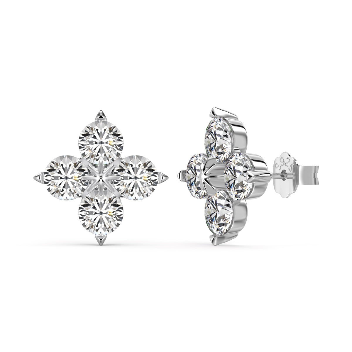[CiCi]Four-Leaf Clover Eight-Pointed Star Earrings