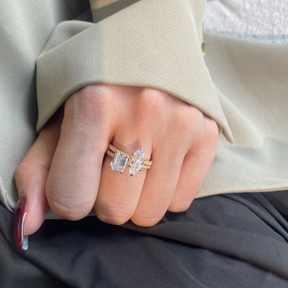 [CiCi]2.0 Carat Scintillating Ornate Radiant Cut Party Ring