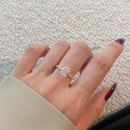 [CiCi]2.0 Carat Dazzling Sparkling Radiant Cut Party Ring