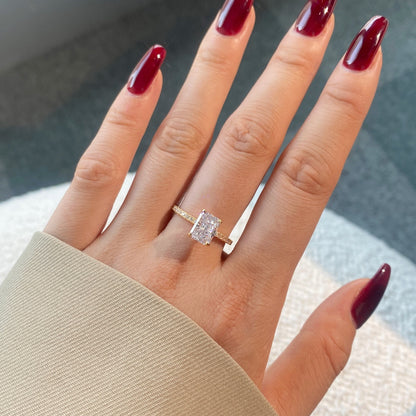 [CiCi]2.0 Carat Dazzling Sparkling Radiant Cut Party Ring
