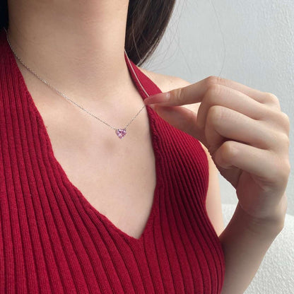 [CiCi]6.0 carat Radiant Heart Shape Necklace