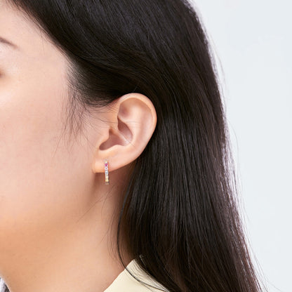 [CiCi]Radiant Colorful Round Cut Earrings