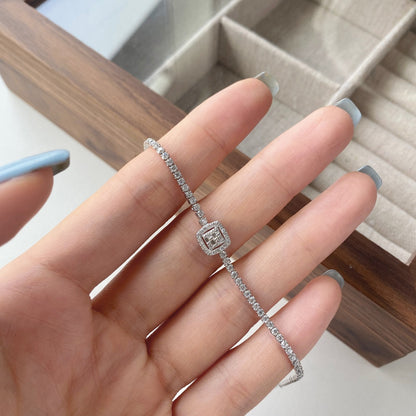 [CiCi]Luxurious Dazzling Square Shape Banquet Bracelet