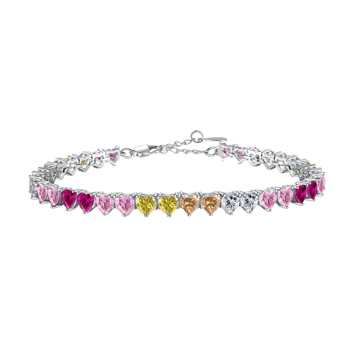 [CiCi]Luxurious Colorful Romantic Heart Shape Lover Bracelet