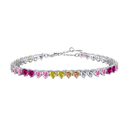[CiCi]Luxurious Colorful Romantic Heart Shape Lover Bracelet
